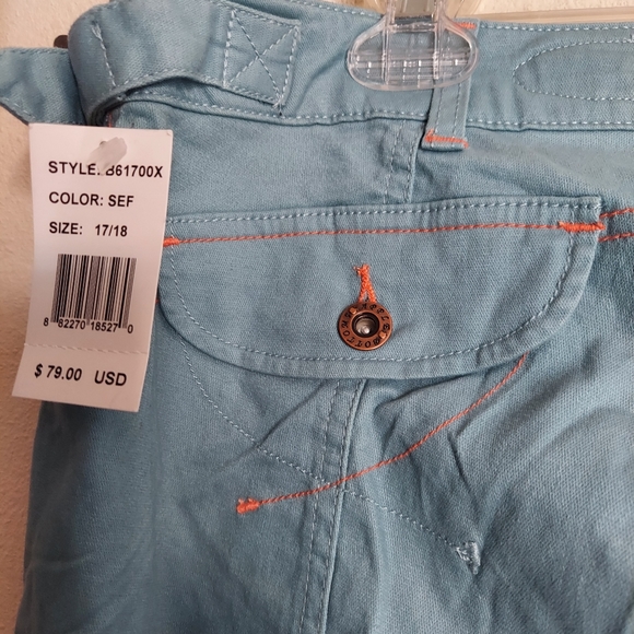 Apple bottoms embroidered demin capri size 17-18 nwt - Picture 9 of 11